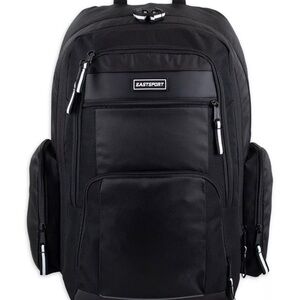 Eastsport Recycled Raptor 19" Backpack, Expandable Backpack Black Chambray New!